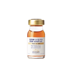 Serum bottle labeled 'SERUM A-GLYCA' with a gold cap on a transparent background