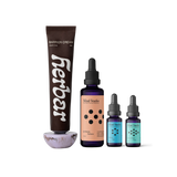 Herbar barrier cream and Mind Studio dropper bottles on a white background