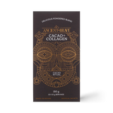 Front of the Ancient + Brave Cacao + Collagen Sachets box, 150 g