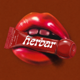 Illustration of red lips biting a Herbar The Lip Butter Jujube tube