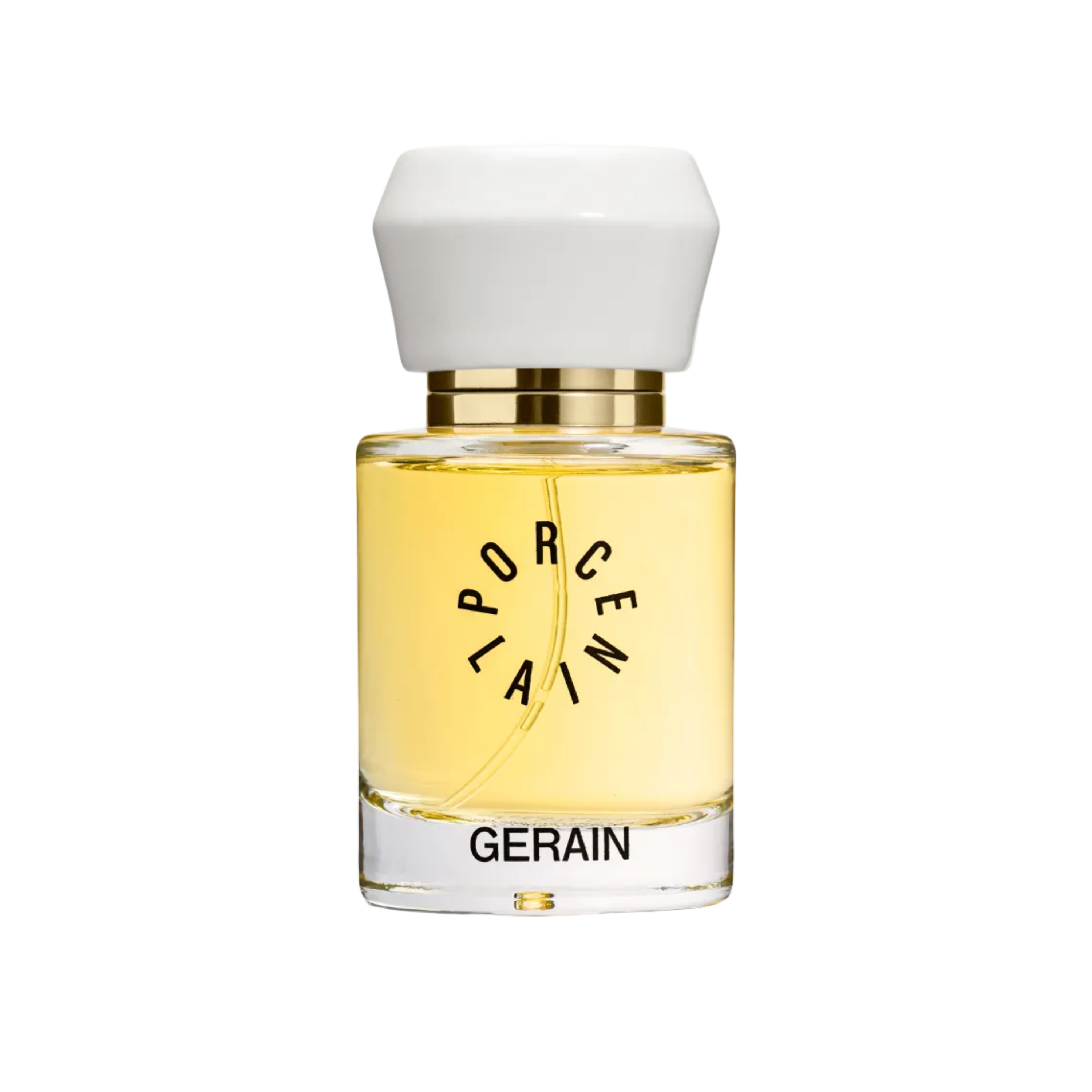 Porcelain Gerain eau de parfum 50 ml bottle, natural unisex perfume with geranium, sandalwood and patchouli