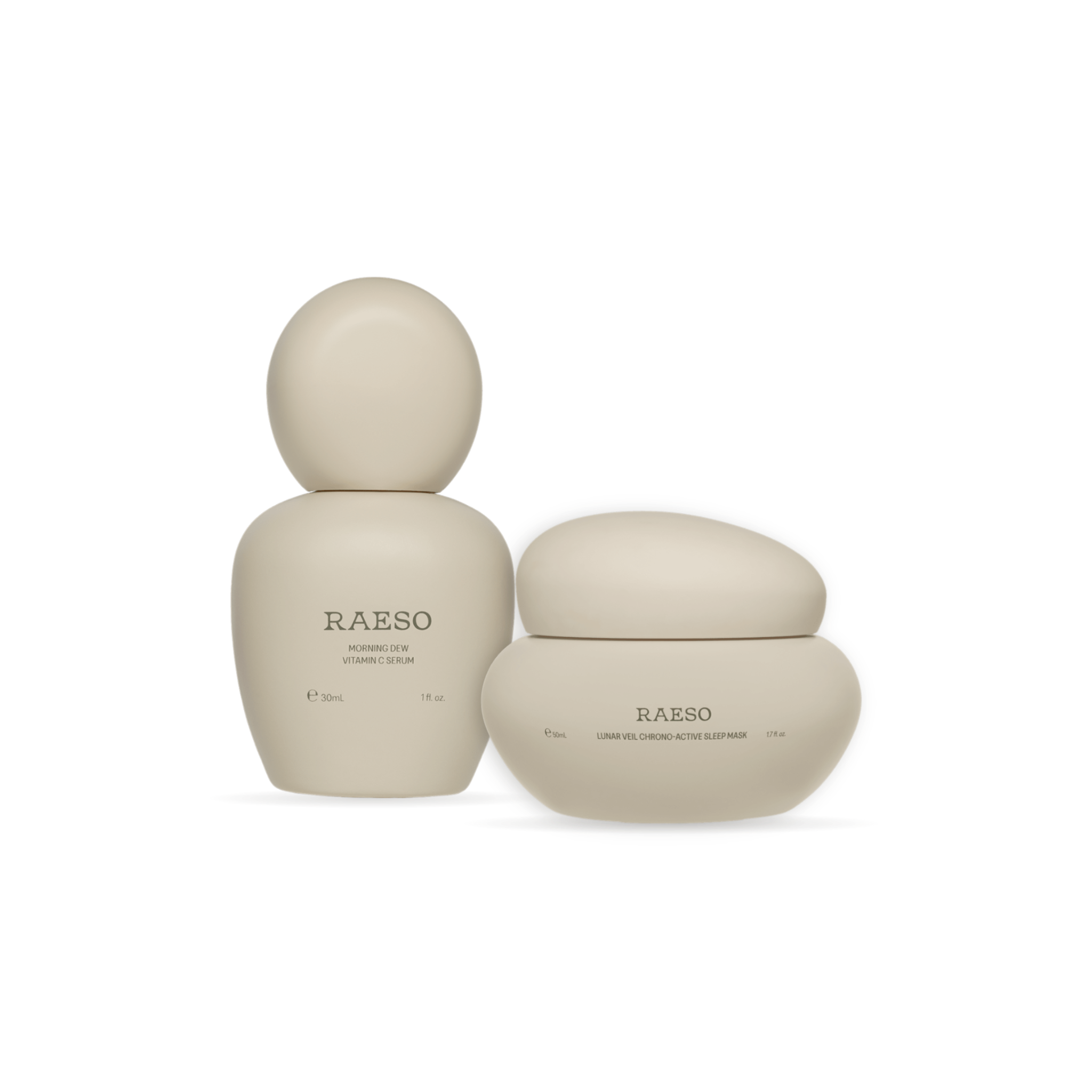 RAESO Day & Night Ritual Duo with Morning Dew Vitamin C Serum 30 ml and Lunar Veil Chrono-Active Sleep Mask 50 ml