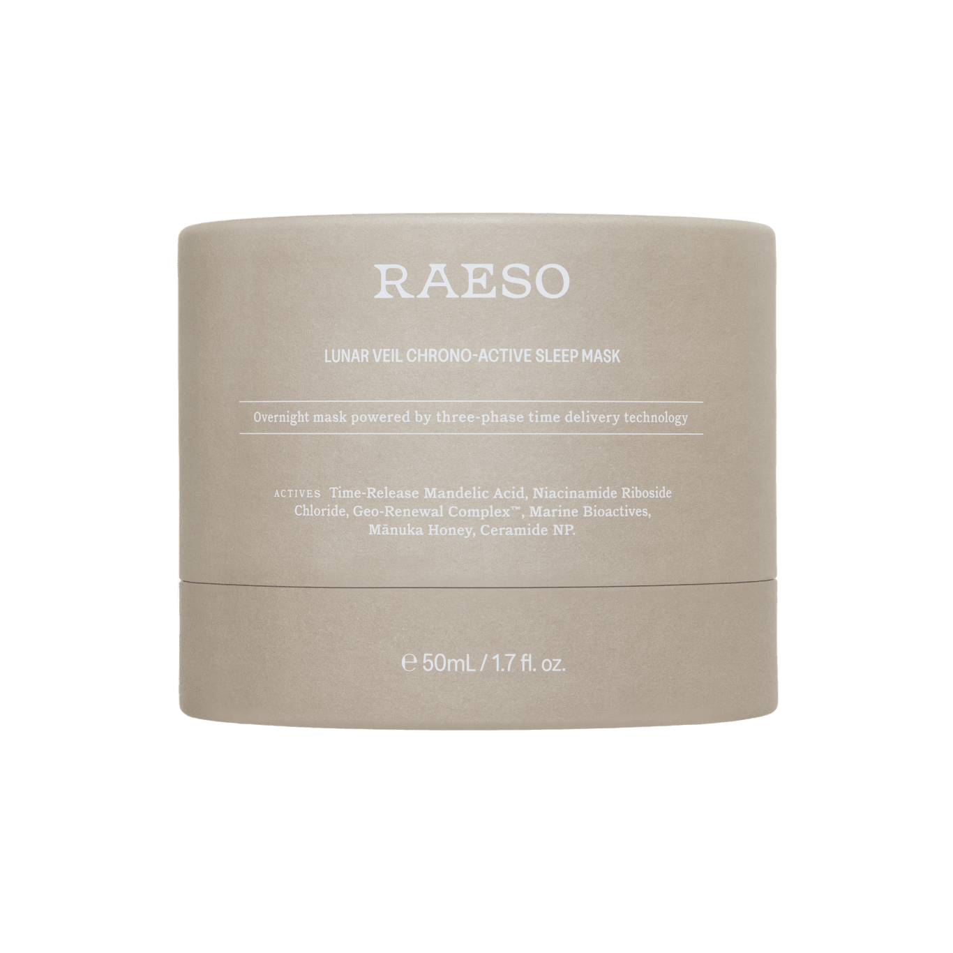 RAESO Lunar Veil Chrono-Active Sleep Mask 50 ml outer packaging
