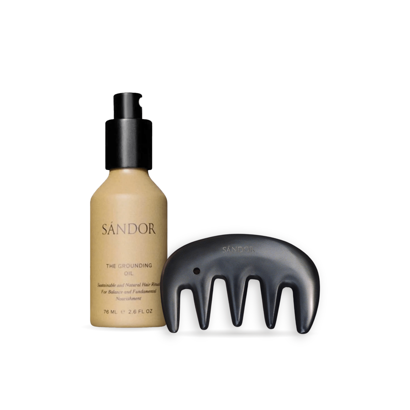 Sándor hair ritual bundle with The Grounding Oil 76 ml and the black Bian stone Scalp Gua Sha